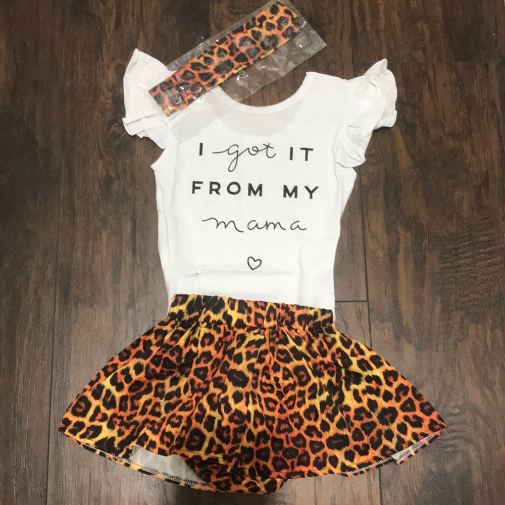12-18 Months Outfit Set Cheetah Print - Picture 2 of 8